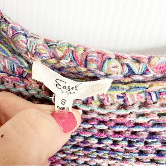 Easel Multicolor Space Dye Slouchy Loose Knit Oversized Sweater Small - Picture 8 of 10